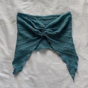 SHEIN Blue Lace Strapless Top